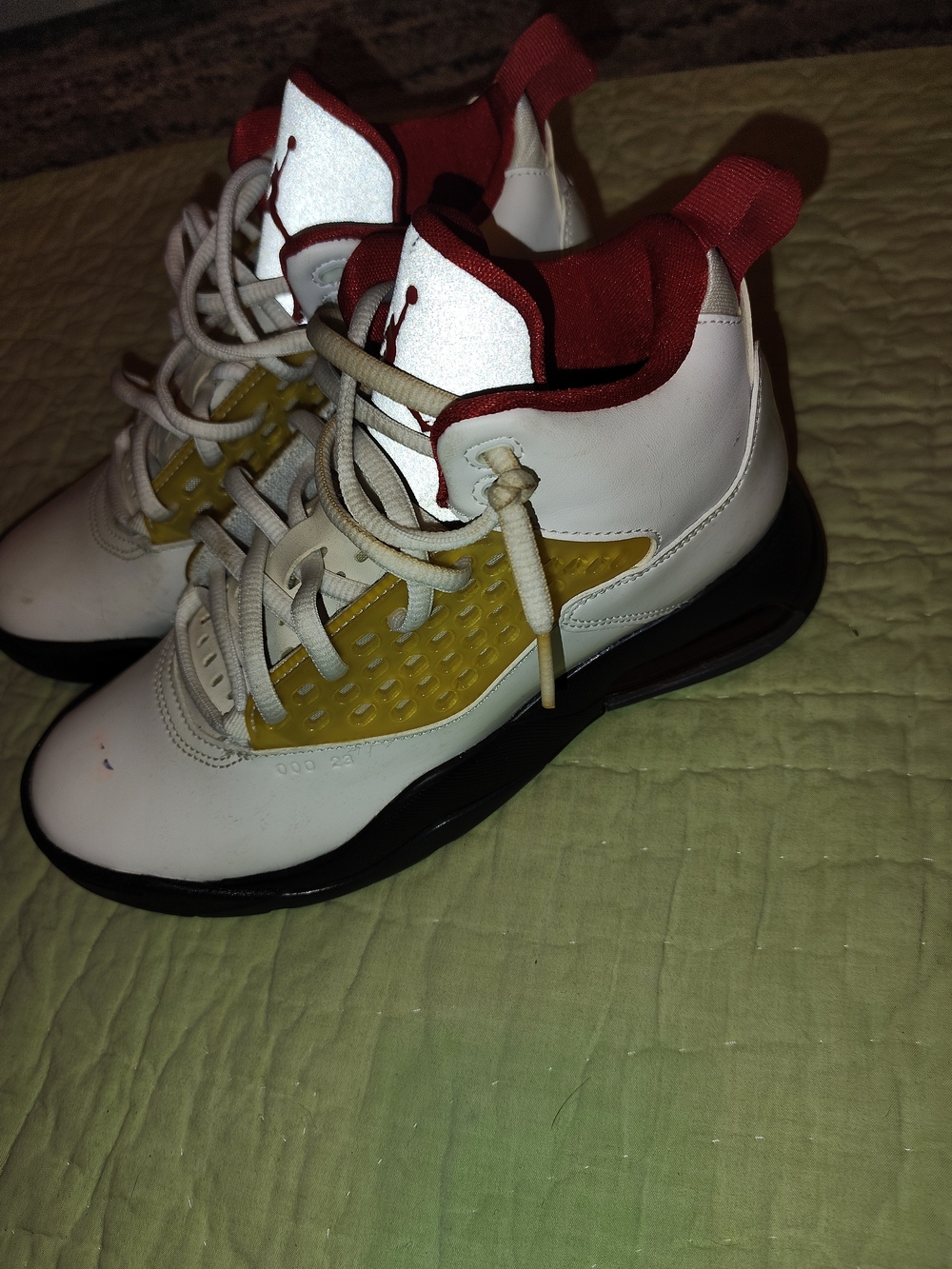 Jordan Kids White, Red and Yellow High-Top Sneakers